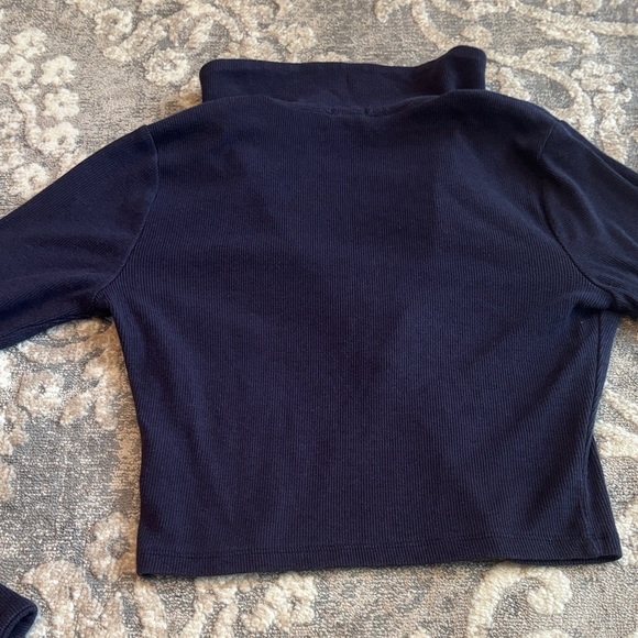 Garage Navy Long Sleeve Collared Top One Size - Picture 4 of 6